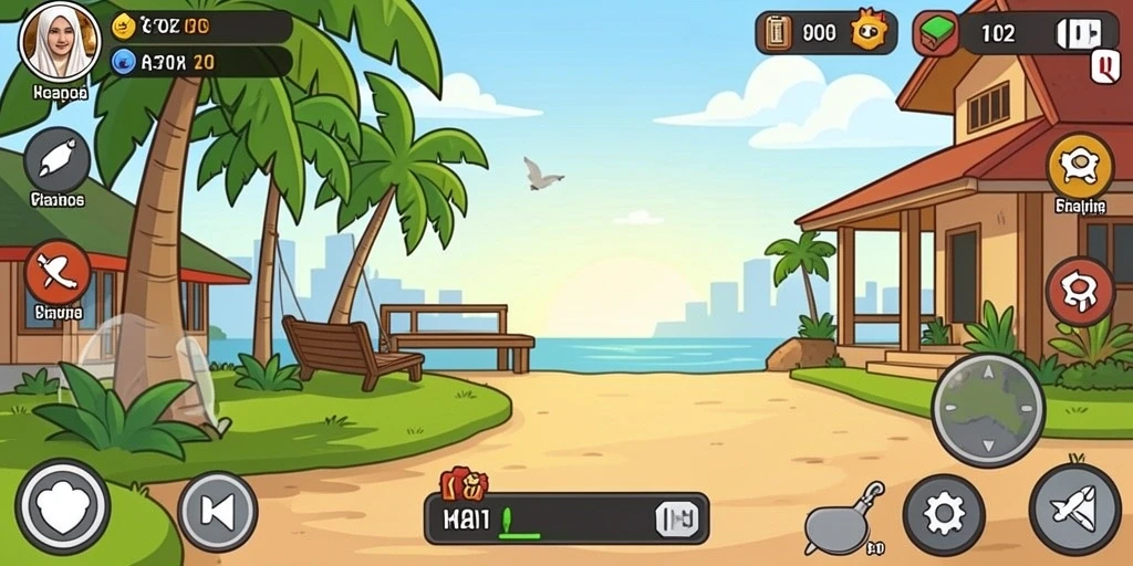 Tampilan utama permainan dengan berbagai pilihan slot.